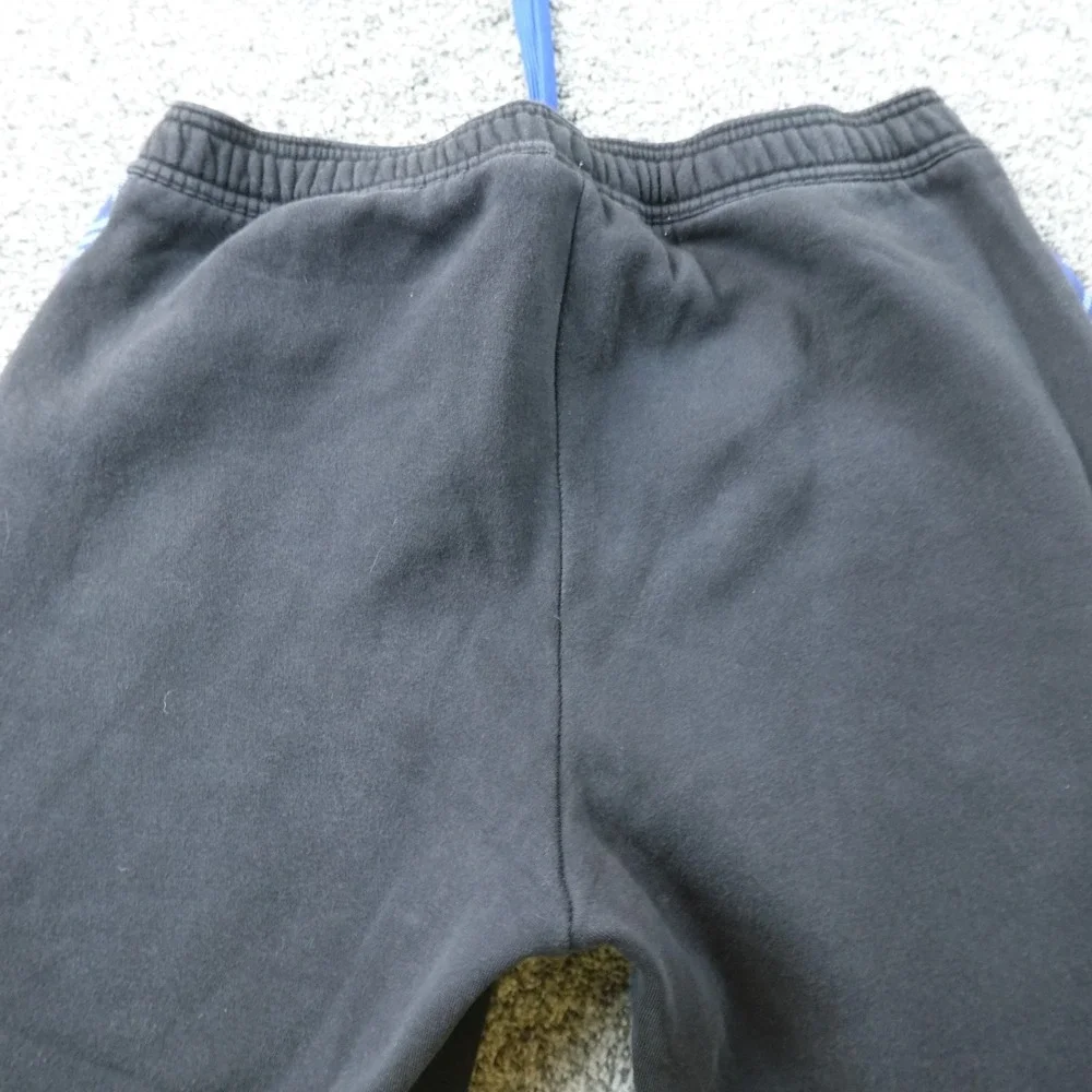 Adidas Sweatpants Mens L Black Blue Athletic Jogger Drawstring Workout Gym Pants
